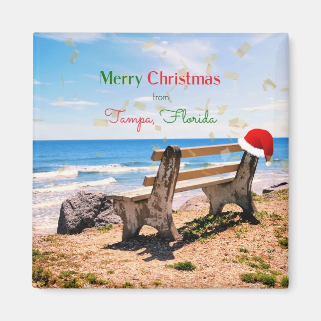 Aimant Joyeux Noël de Tampa, Floride (Devant)
