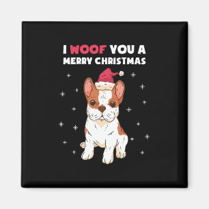 Aimant Joyeux Noël en vous French Bulldog Amour pour Chie