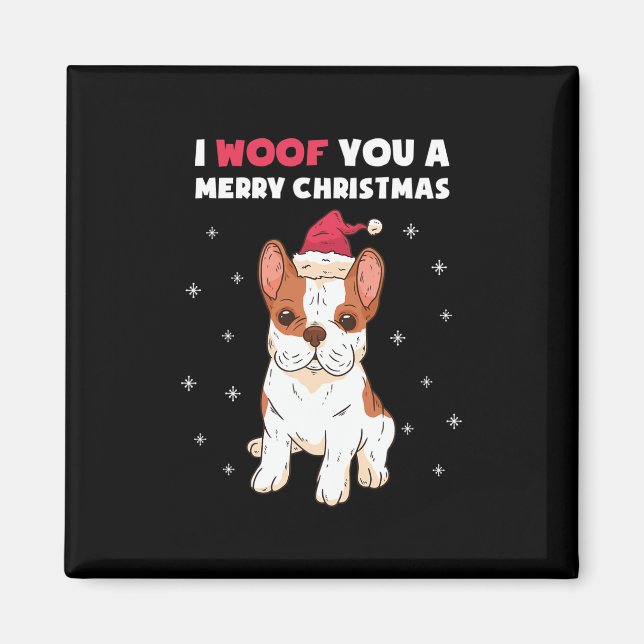 Aimant Joyeux Noël en vous French Bulldog Amour pour Chie (Devant)