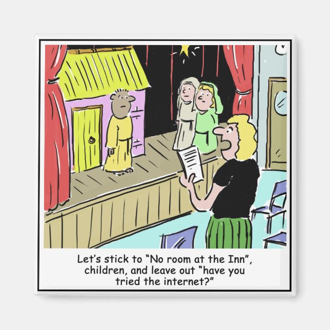 Aimant Joyeux Noël Enfants et Nativité scolaire Jouer (Devant)