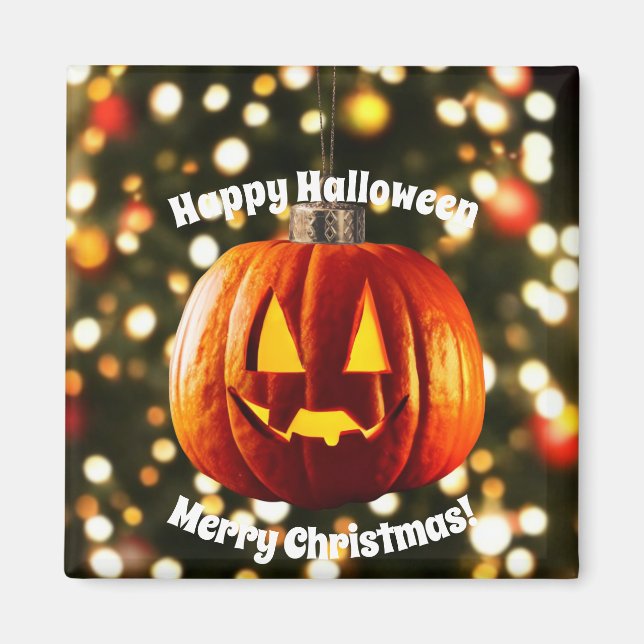 Aimant Joyeux Noël et un Halloween heureux (Devant)