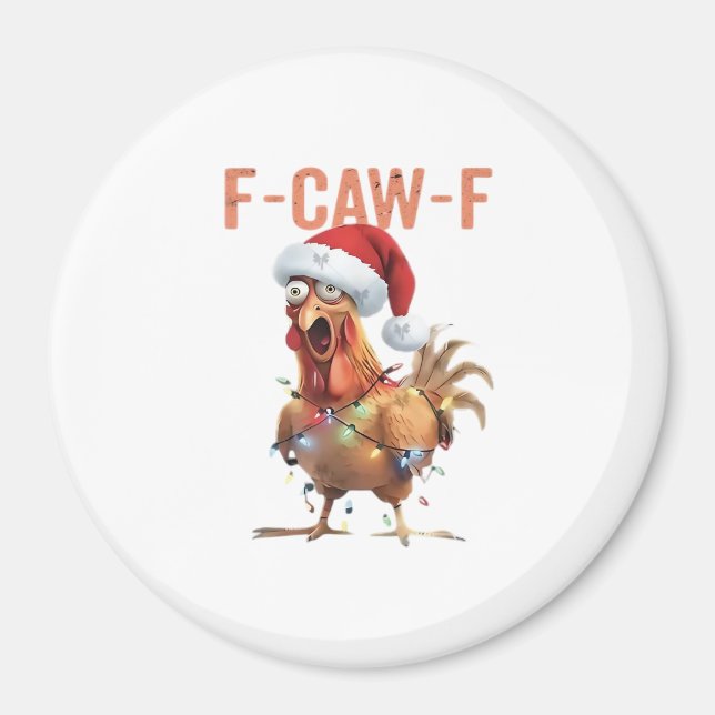 Aimant Joyeux Noël F Caw F Design Rétro Cool (Devant)