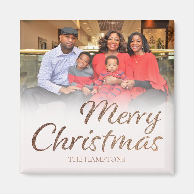 Aimant Joyeux Noël Faux Gold Parties scintillant PLEIN No (Devant)