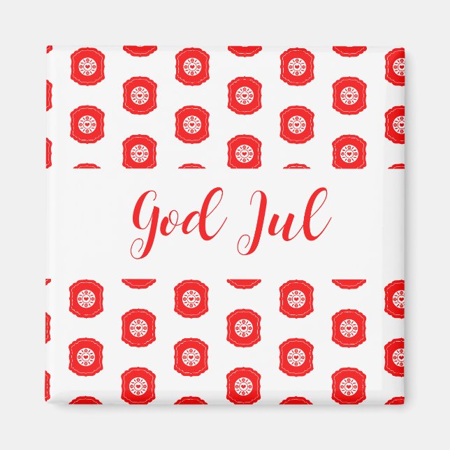 Aimant Joyeux Noël God Jul modèle scandinave cadeau (Devant)