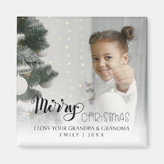 Aimant Joyeux Noël Grand-Père Grand-Mère Photo Minimalist