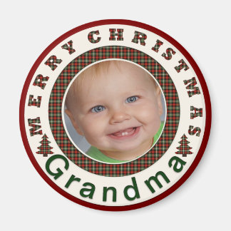 Aimant Joyeux Noël Grandma Photo de vacances personnalisé