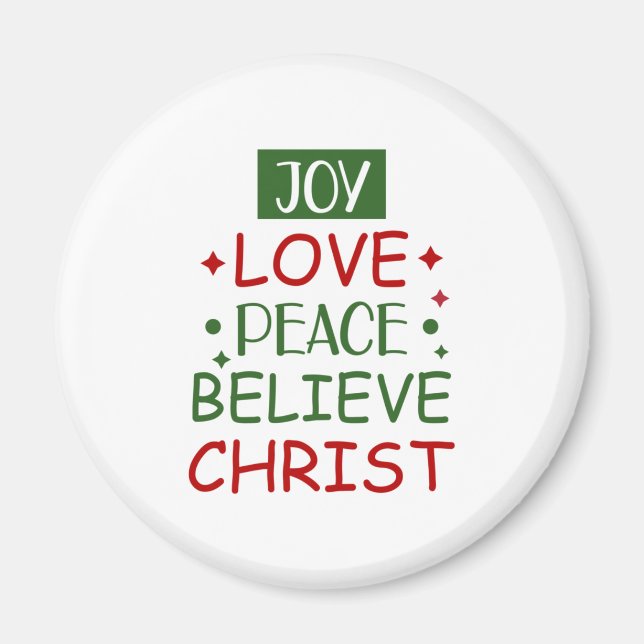 Aimant Joyeux Noël Joyeux Amour Paix Croire (Devant)