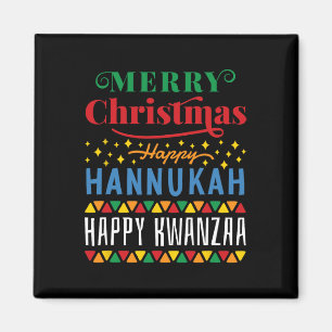 Aimant Joyeux Noël Joyeux Hanoukka Joyeux Kwanzaa 14