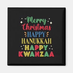 Aimant Joyeux Noël Joyeux Hanoukka Joyeux Kwanzaa 9