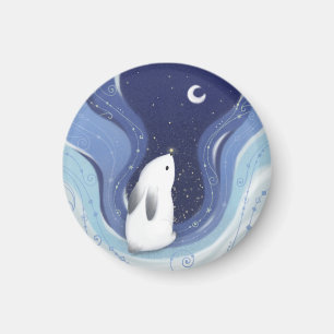 Aimant Joyeux Noël : Lapin, la Lune et les étoiles