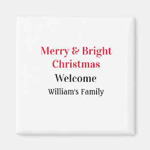 Aimant Joyeux Noël lumineux ajout nom de famille bienvenu