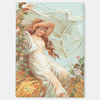 Aimant Joyeux Noël lumineux et heureux, carte antique