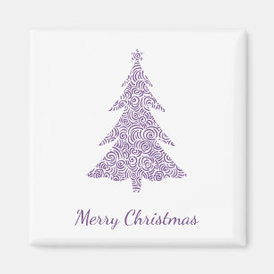 Aimant Joyeux Noël, mauve moderne tourbillon de Noël