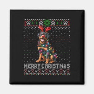 Aimant Joyeux Noël mignon Rottweiler Amoureux des chiens