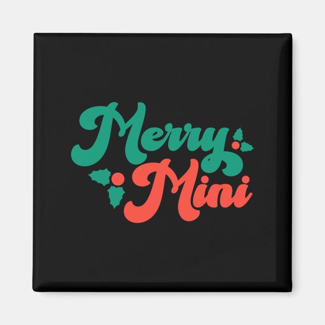 Aimant Joyeux Noël Mini Mignon Moderne Tygraphie Script B (Devant)