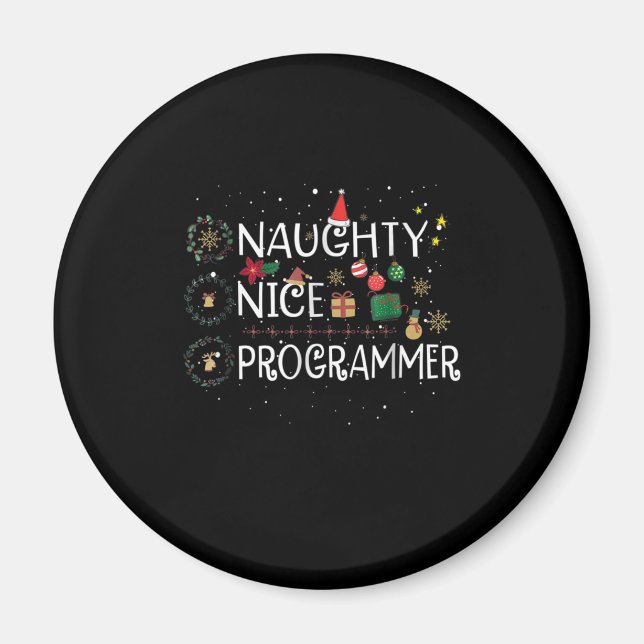 Aimant Joyeux Noël | Naughty Nice Programmer (Devant)