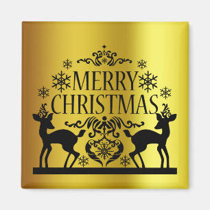 Aimant Joyeux Noël Or Faux Noir