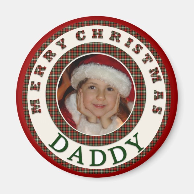 Aimant Joyeux Noël papa Photo personnalisée (Devant)