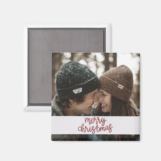Aimant Joyeux Noël Photo Couple (Recto/Verso)