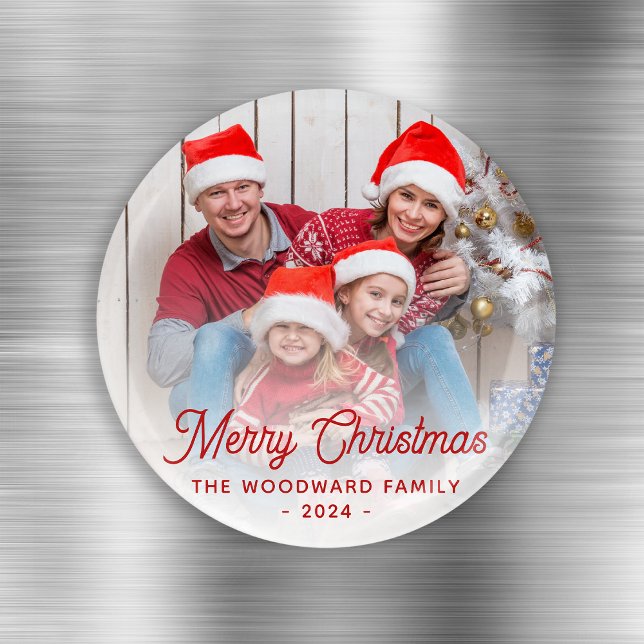 Aimant Joyeux Noël Photo de famille écriture rouge (Créateur téléchargé)
