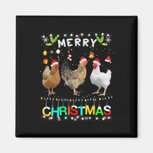 Aimant Joyeux Noël Poulet de Noël Feu de Noël Feu de Noël