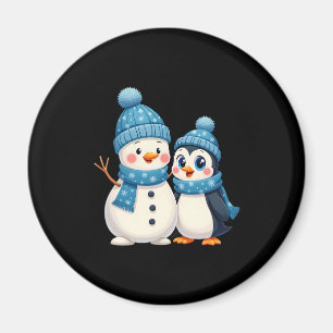 Aimant Joyeux Noël Pour Cadeau Pingouin Bonhomme de Neige