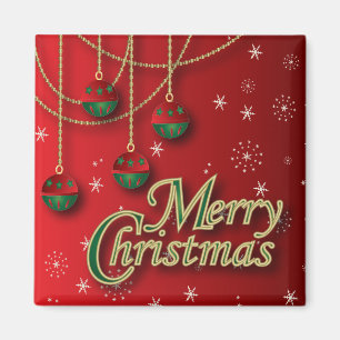 Aimant Joyeux Noël rouge vif