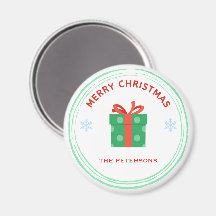 Joyeux Noël texte rouge boîte cadeau sur fond blan