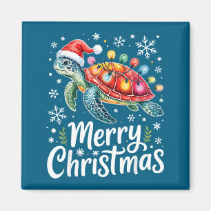 Aimant Joyeux Noël Tortue de mer Guirlandes de Noël Père