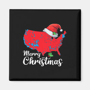Aimant Joyeux Noël Trump Patriotic Usa Map 2024 Père Noël