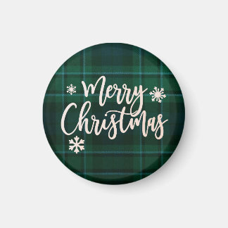 Aimant Joyeux Noël vert Plaid