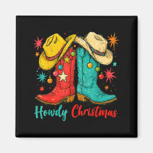 Aimant Joyeux Noël Xmas Bottes de Cowboy Western Hommes F