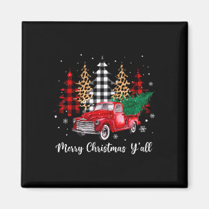 Aimant Joyeux Noël Y'all Red Truck Noël Famille M