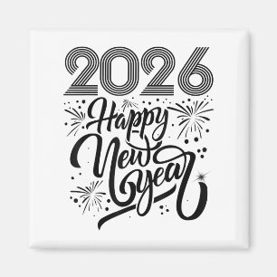 Aimant Joyeux Nouvel An 2026 Feu d'artifice