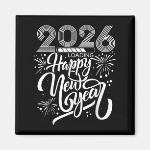 Aimant Joyeux Nouvel An 2026 Fireworks Chargement Nouvel