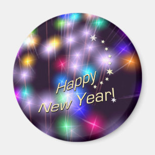 Aimant Joyeux Nouvel An Lumières Étoiles