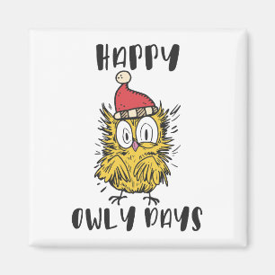 Aimant Joyeux Owly Days Funny Père Noël Owl