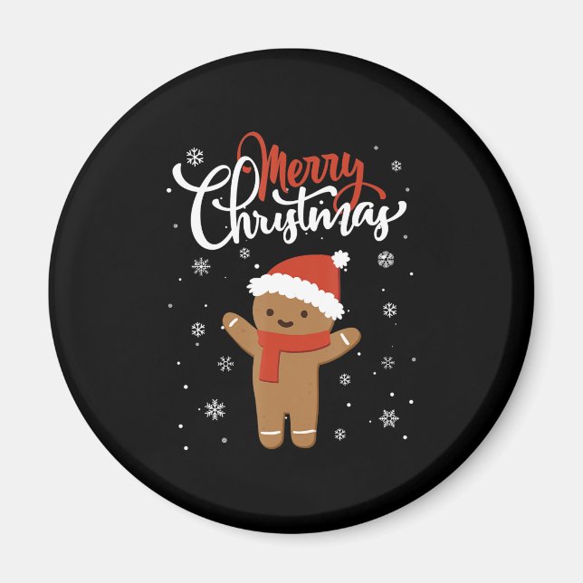 Aimant Joyeux pain d'épices de Noël | cookie de noël (Devant)