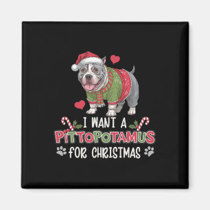 Aimant Joyeux Pitmas Pitbull Chien J'Aime Mon Pittopotamu