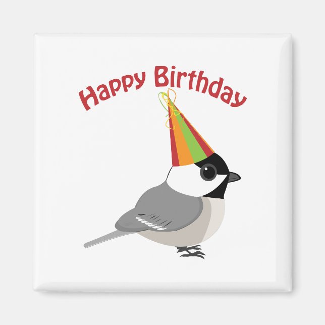 Aimant Joyeux poulet d'anniversaire (Devant)