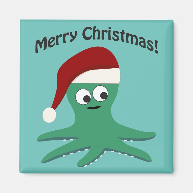 Aimant Joyeux poulpe de Noël (Devant)