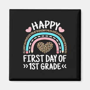 Aimant Joyeux premier jour de 1ère année Leopard Rainbow 