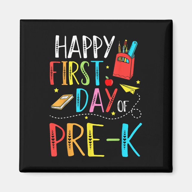Aimant Joyeux premier jour de pré-maternelle aux enseigna (Devant)