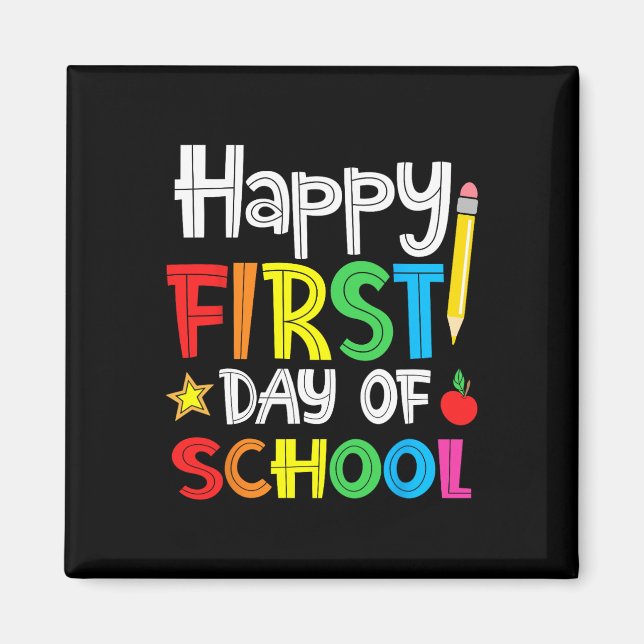 Aimant Joyeux premier jour d'école Bienvenue à l'école (Devant)