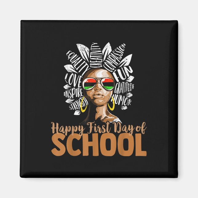 Aimant Joyeux premier jour d'école enseignant  (Devant)