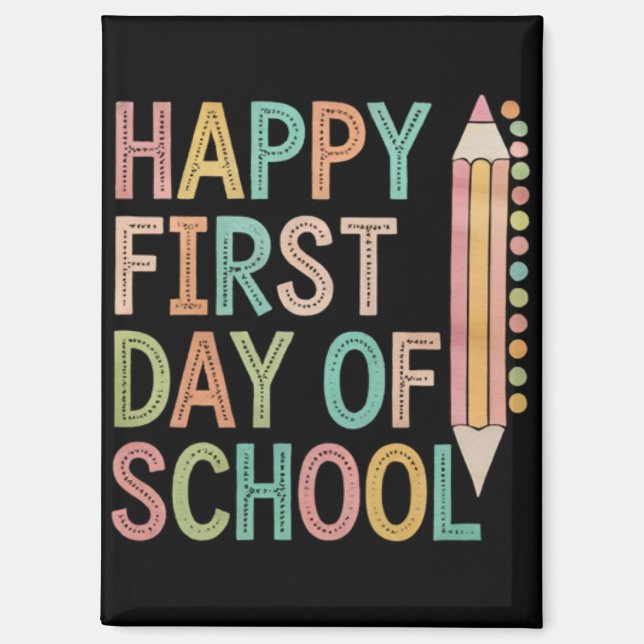 Aimant Joyeux premier jour d'école Retour à l'école (Recto)