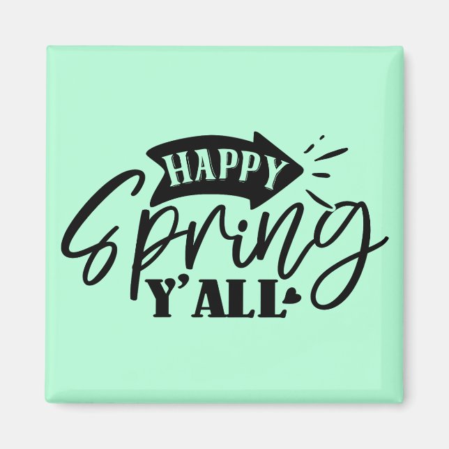 Aimant Joyeux Printemps à Tous Typographie Design-49765 (Devant)