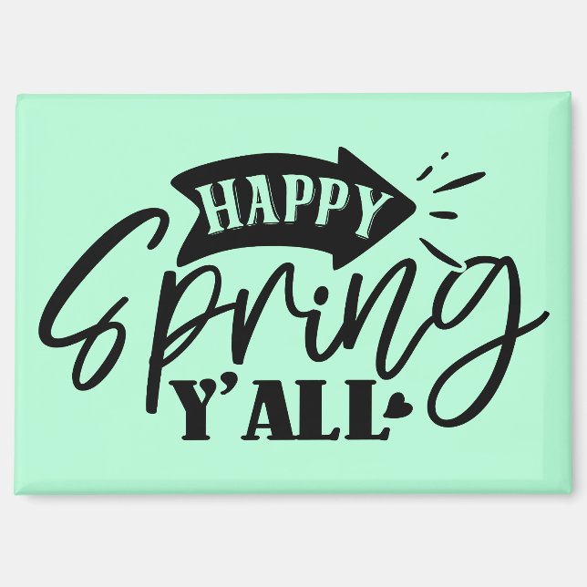 Aimant Joyeux Printemps à Tous Typographie Design-49765 (Recto)