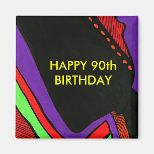 Aimant JOYEUX quatre-vingt-dixième ANNIVERSAIRE