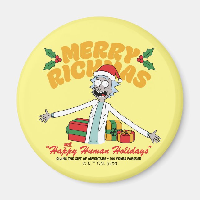 Aimant Joyeux Rickmas et Joyeuses Fêtes Humaines (Devant)
